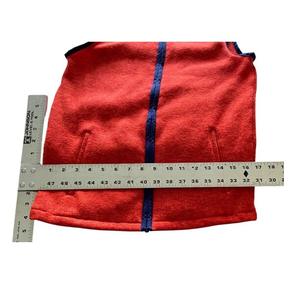 Lands End Womens Red Fleece Zipper Vest Size L 14-16 W/Pockets-Hunter Orange - Picture 9 of 11